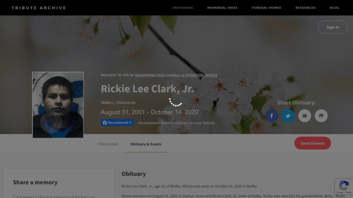 Rickie Lee Clark, Jr. Obituary - tributearchive.com